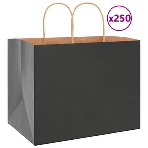 Schwarze Papiertragetaschen mit Henkeln, 250 Stk. 32x22x24 cm