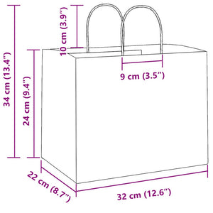 Schwarze Papiertragetaschen mit Henkeln, 250 Stk. 32x22x24 cm