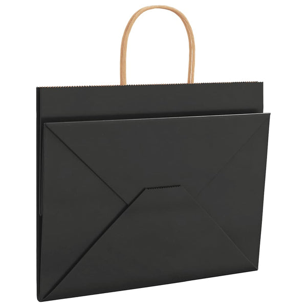 Schwarze Papiertragetaschen mit Henkeln, 250 Stk. 32x22x24 cm