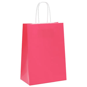 Rosa Papiertragetaschen mit Henkel, 50 Stk. 15x8x21cm