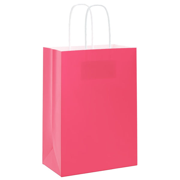 Rosa Papiertragetaschen mit Henkel, 50 Stk. 15x8x21cm