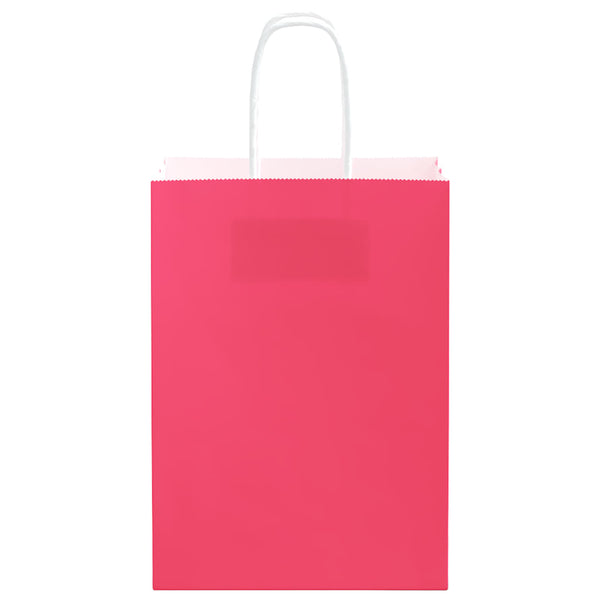 Rosa Papiertragetaschen mit Henkel, 50 Stk. 15x8x21cm