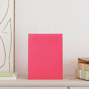 Papiertragetaschen Rosa mit Henkel, 50 Stk.