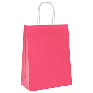Papiertragetaschen Rosa mit Henkel, 50 Stk.