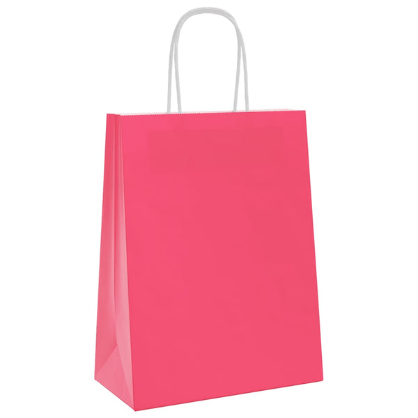 Papiertragetaschen Rosa mit Henkel, 50 Stk.