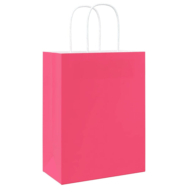 Papiertragetaschen Rosa mit Henkel, 50 Stk.