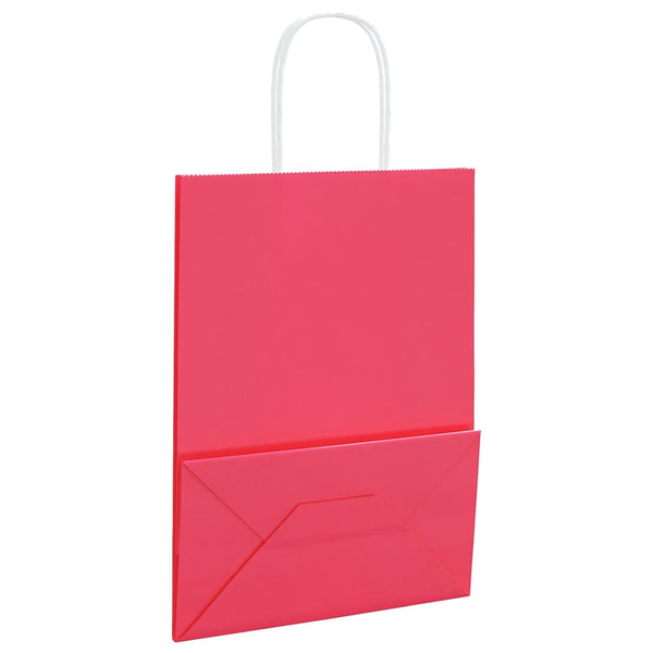 Papiertragetaschen Rosa mit Henkel, 50 Stk.