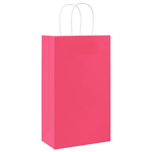 Rosa Papiertragetaschen mit Henkel, 50 Stk.