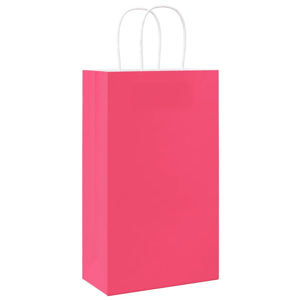 Rosa Papiertragetaschen mit Henkel, 50 Stk.