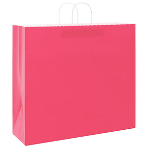 Rosa Papiertragetaschen mit Henkel, 50 Stk.