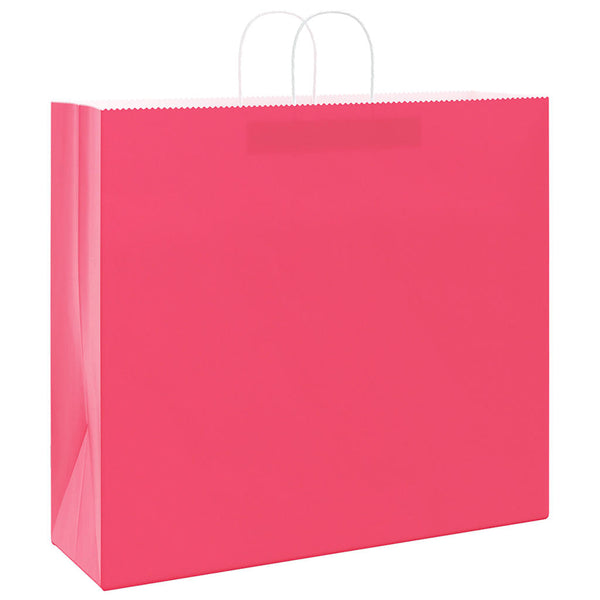 Rosa Papiertragetaschen mit Henkel, 50 Stk.