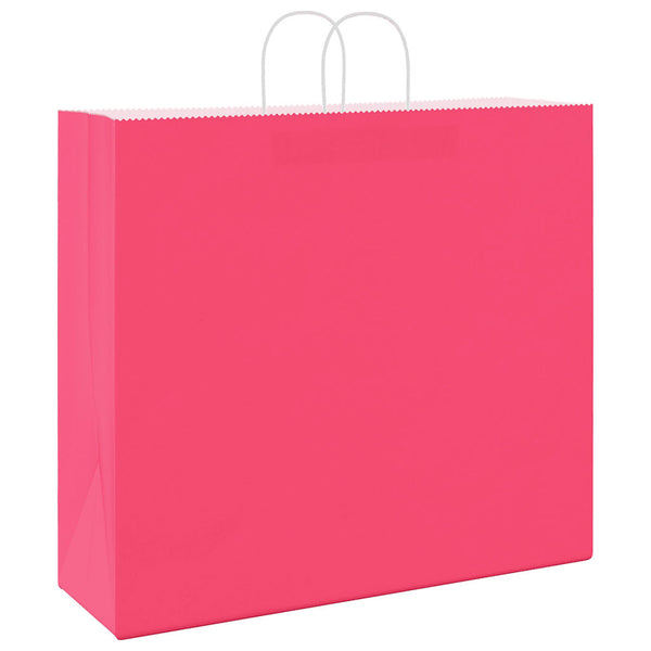 Rosa Papiertragetaschen mit Henkel, 50 Stk.