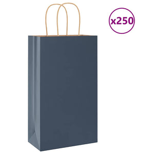 Blaue Papiertragetaschen mit Henkel, 250 Stk.