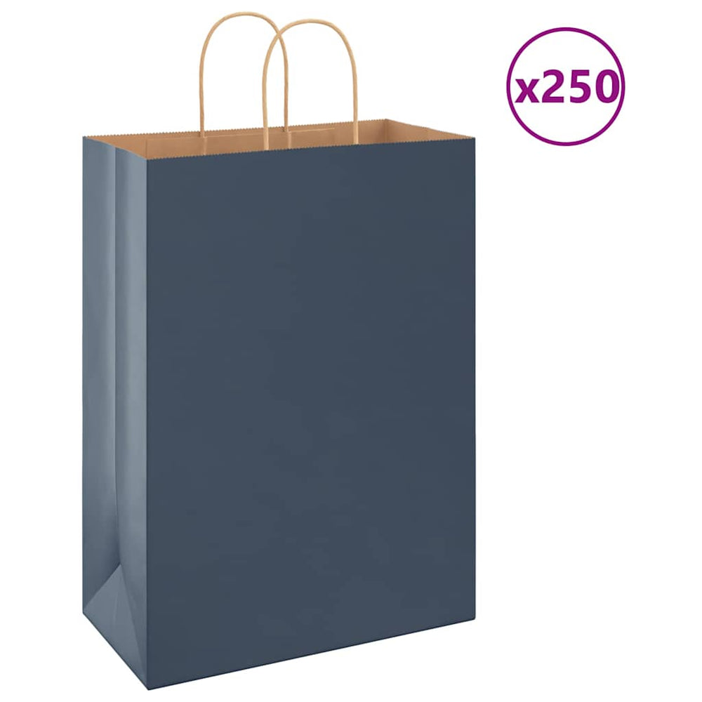 Blaue Papiertragetaschen mit Henkel, 250 Stk. 32x17x44 cm
