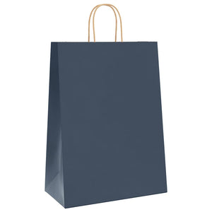 Blaue Papiertragetaschen mit Henkel, 250 Stk. 32x17x44 cm