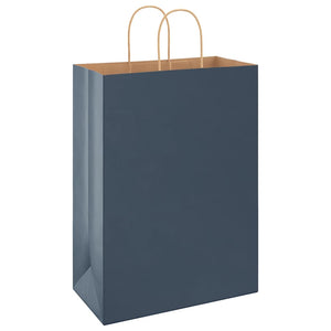 Blaue Papiertragetaschen mit Henkel, 250 Stk. 32x17x44 cm