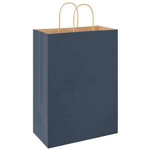 Blaue Papiertragetaschen mit Henkel, 250 Stk. 32x17x44 cm