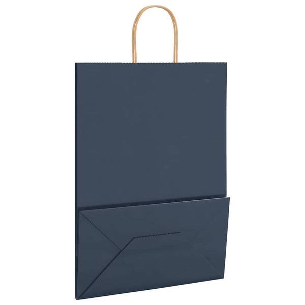Blaue Papiertragetaschen mit Henkel, 250 Stk. 32x17x44 cm
