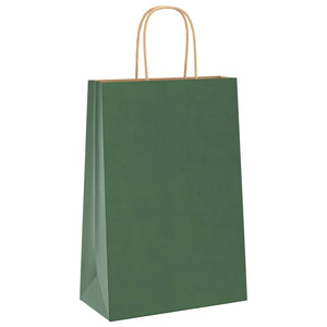 Grüne Papiertragetaschen mit Henkel 21x11x31cm, 250 Stk.