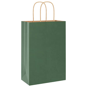 Grüne Papiertragetaschen mit Henkel 21x11x31cm, 250 Stk.
