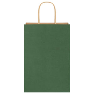 Grüne Papiertragetaschen mit Henkel 21x11x31cm, 250 Stk.