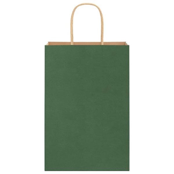 Grüne Papiertragetaschen mit Henkel 21x11x31cm, 250 Stk.