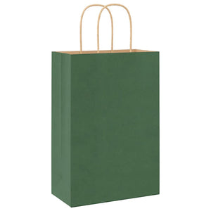 Grüne Papiertragetaschen mit Henkel 21x11x31cm, 250 Stk.