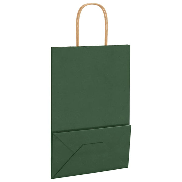 Grüne Papiertragetaschen mit Henkel 21x11x31cm, 250 Stk.