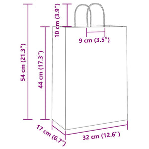 Grüne Papiertragetaschen mit Henkeln, 250 Stk. 32x17x44 cm