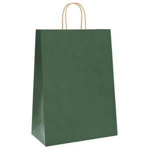 Grüne Papiertragetaschen mit Henkeln, 250 Stk. 32x17x44 cm