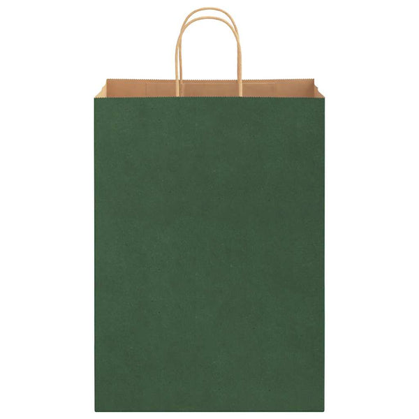 Grüne Papiertragetaschen mit Henkeln, 250 Stk. 32x17x44 cm