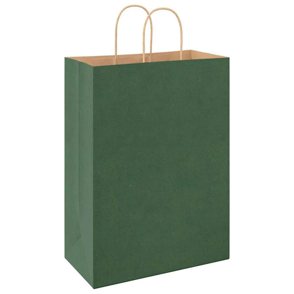 Grüne Papiertragetaschen mit Henkeln, 250 Stk. 32x17x44 cm