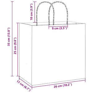 Rote Papiertragetaschen mit Henkel 26x17x25 cm, 250 Stk.