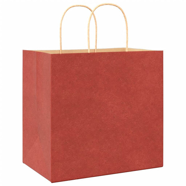 Rote Papiertragetaschen mit Henkel 26x17x25 cm, 250 Stk.