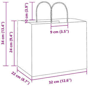 Rote Papiertragetaschen mit Henkel, 250 Stk. 32x22x24 cm