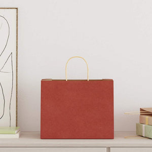 Rote Papiertragetaschen mit Henkel, 250 Stk. 32x22x24 cm