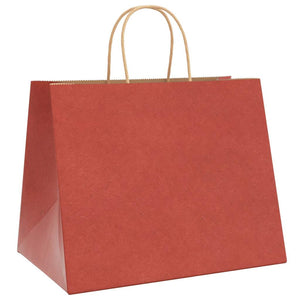 Rote Papiertragetaschen mit Henkel, 250 Stk. 32x22x24 cm