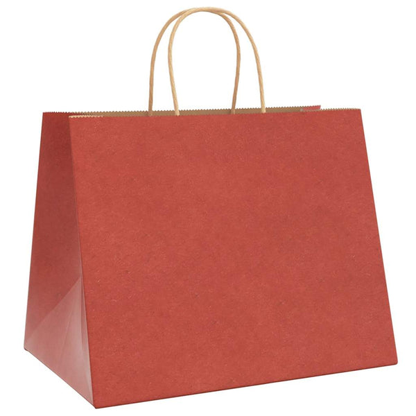 Rote Papiertragetaschen mit Henkel, 250 Stk. 32x22x24 cm