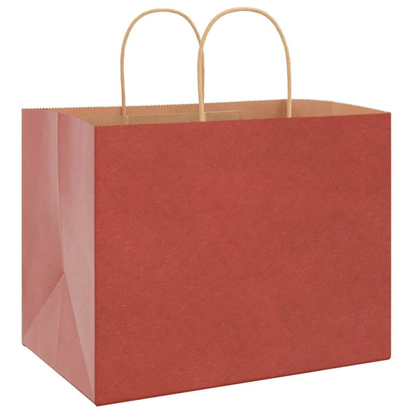 Rote Papiertragetaschen mit Henkel, 250 Stk. 32x22x24 cm