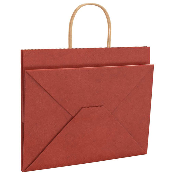 Rote Papiertragetaschen mit Henkel, 250 Stk. 32x22x24 cm
