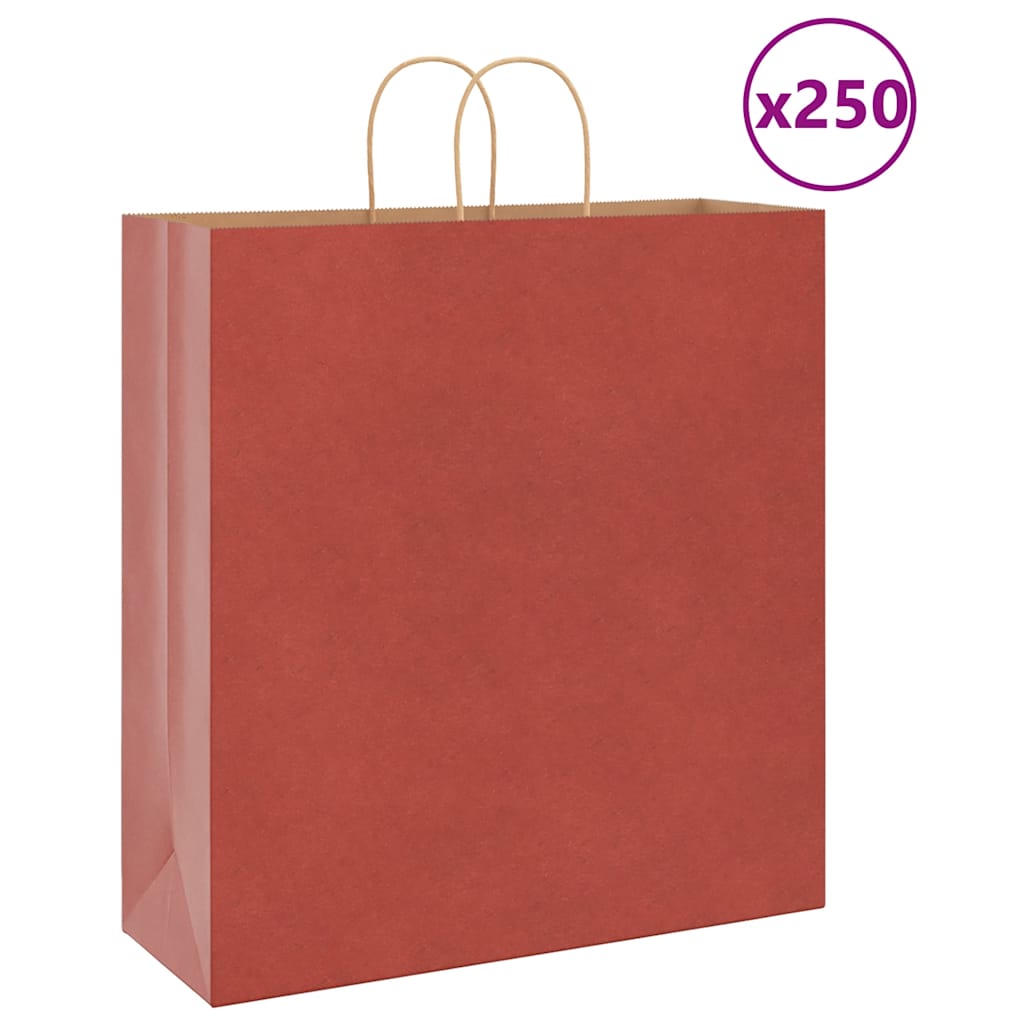 Rote Papiertragetaschen mit Henkeln, 250 Stk. 45x17x48 cm