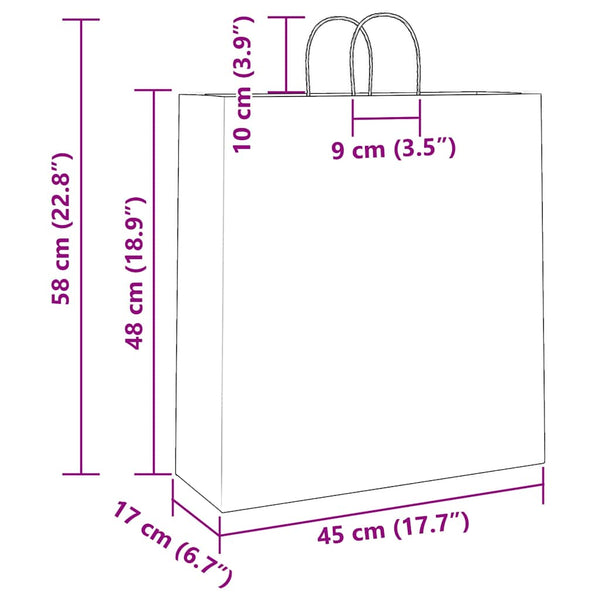 Rote Papiertragetaschen mit Henkeln, 250 Stk. 45x17x48 cm