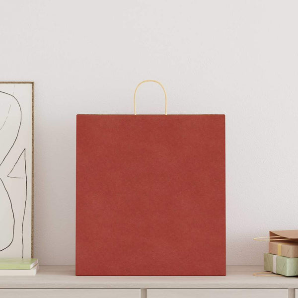 Rote Papiertragetaschen mit Henkeln, 250 Stk. 45x17x48 cm