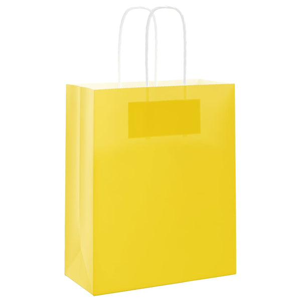 Gelbe Papiertragetaschen mit Henkel, 250 Stk.