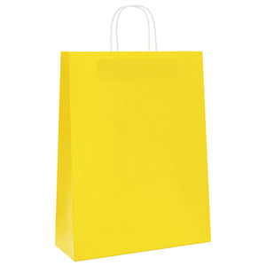 Gelbe Papiertragetaschen mit Henkel, 250 Stk. 32x12x42 cm