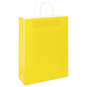 Gelbe Papiertragetaschen mit Henkel, 250 Stk. 32x12x42 cm