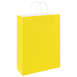 Gelbe Papiertragetaschen mit Henkel, 250 Stk. 32x12x42 cm