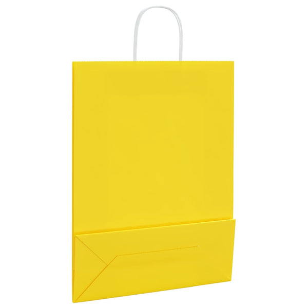 Gelbe Papiertragetaschen mit Henkel, 250 Stk. 32x12x42 cm