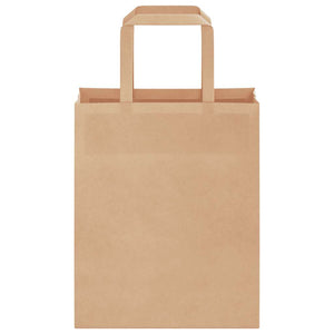 Braune Papiertragetaschen mit Henkel, 50 Stk.