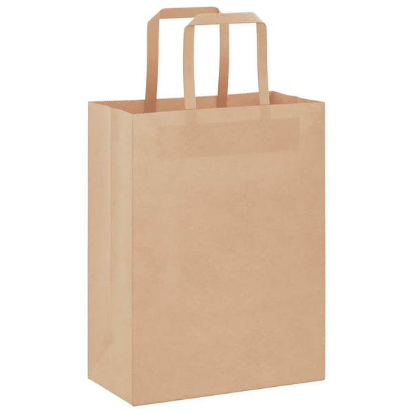 Braune Papiertragetaschen mit Henkel, 50 Stk.